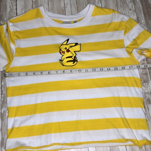 Hot Topic “Pikachu” embroidered, striped, slightly cropped top - junior size S - Picture 5 of 10